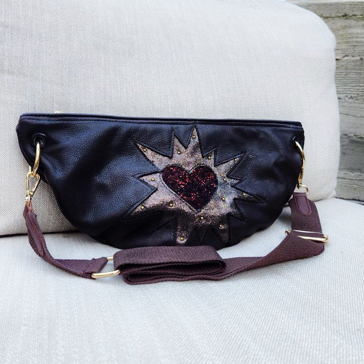 Large Chocolate Heart Sling Crossbody Bag