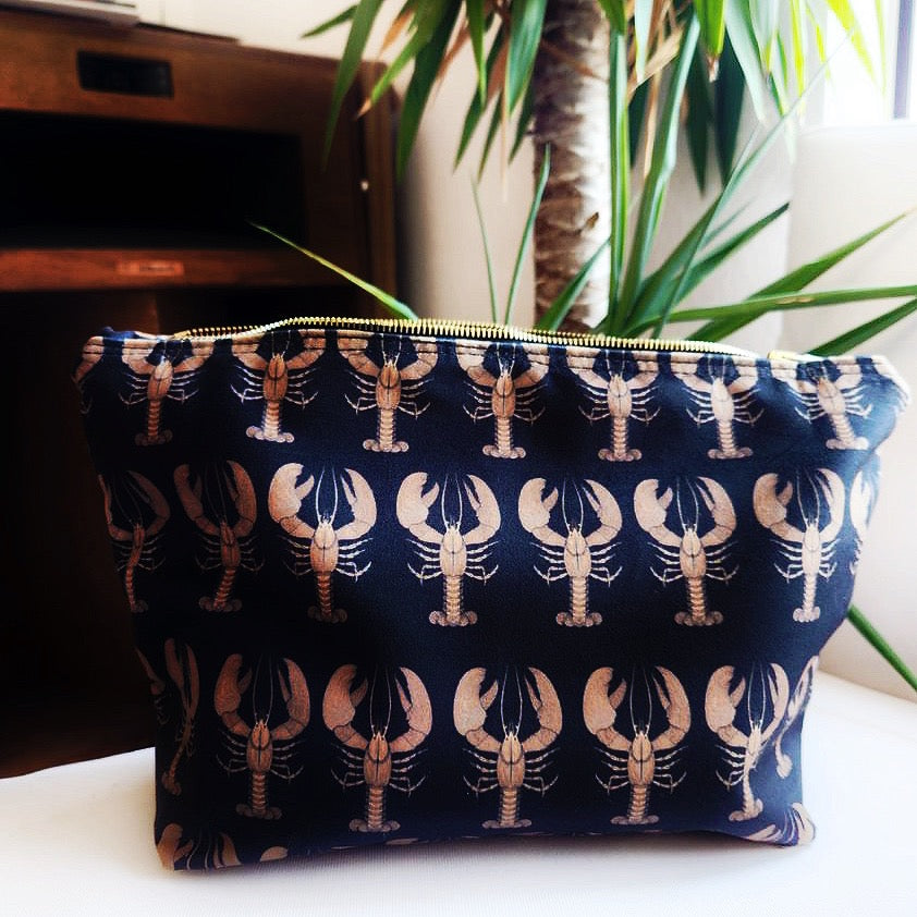 Black And Gold Lobster Velvet Traveller Large