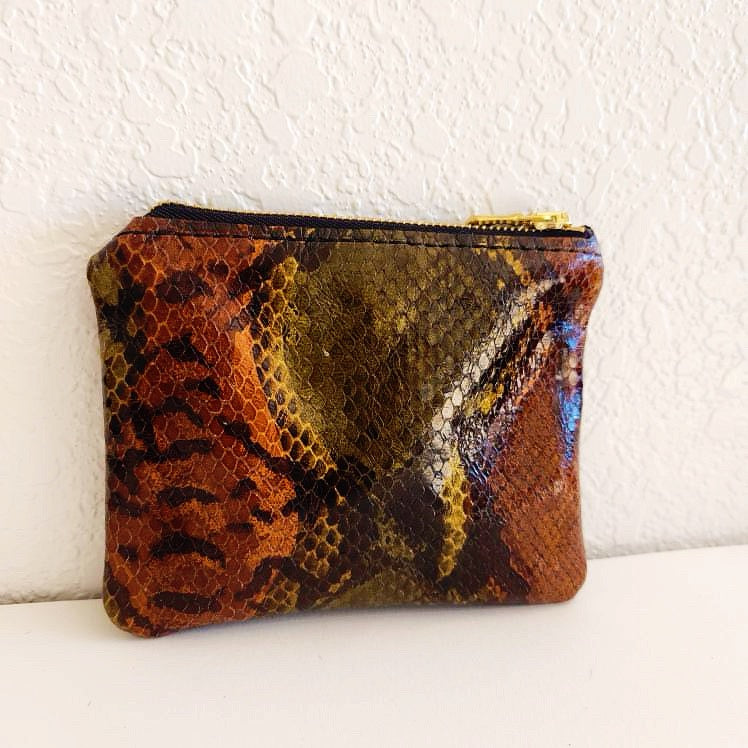 Snake Print Mini Coin Card Pouch