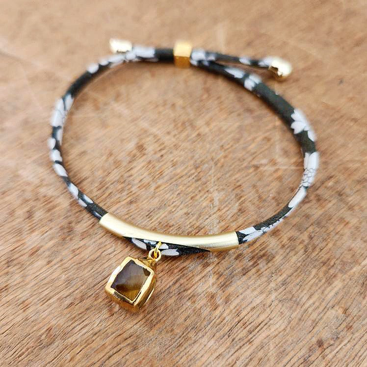 Adjustable Olive Sunstone Bracelet