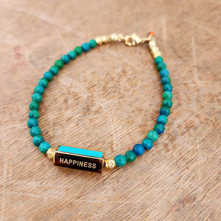 Faceted Turquoise Message Bracelet