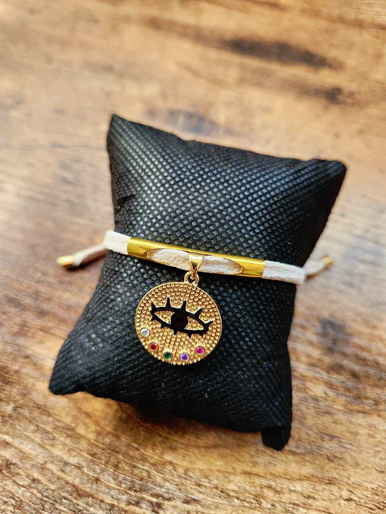 22kt Gold Overlay Good Eye Adjustable bracelet