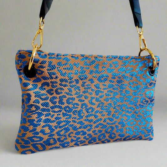 Sapphire Metalic Leopard Crossbody bag