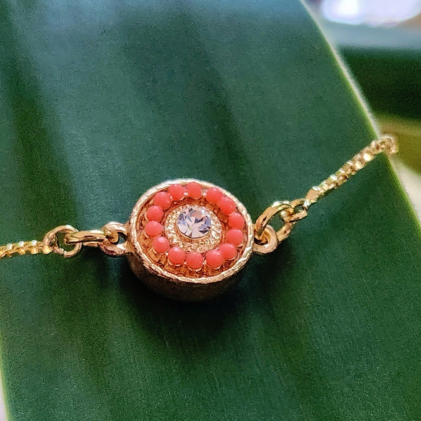 Adjustable Coral Gold Filled Bracelet