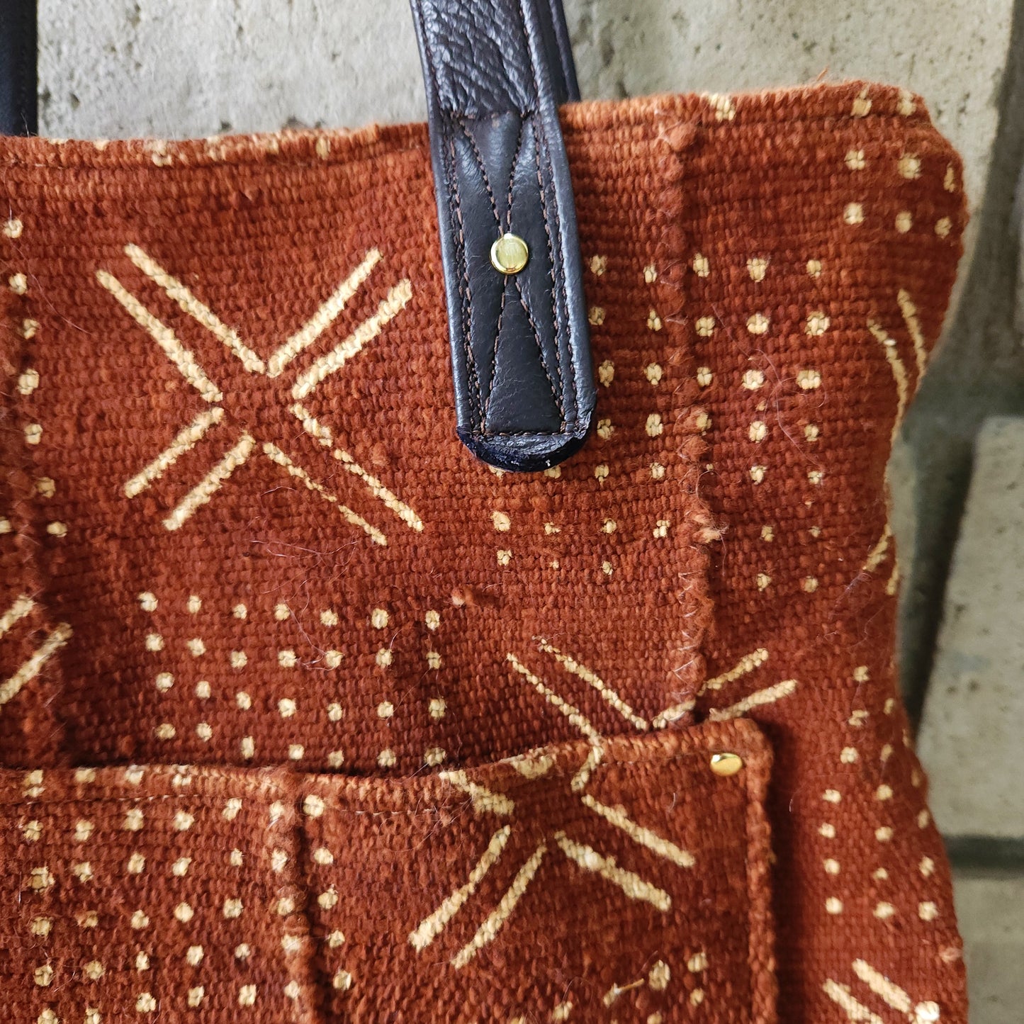 Rust Mud Cloth Tote