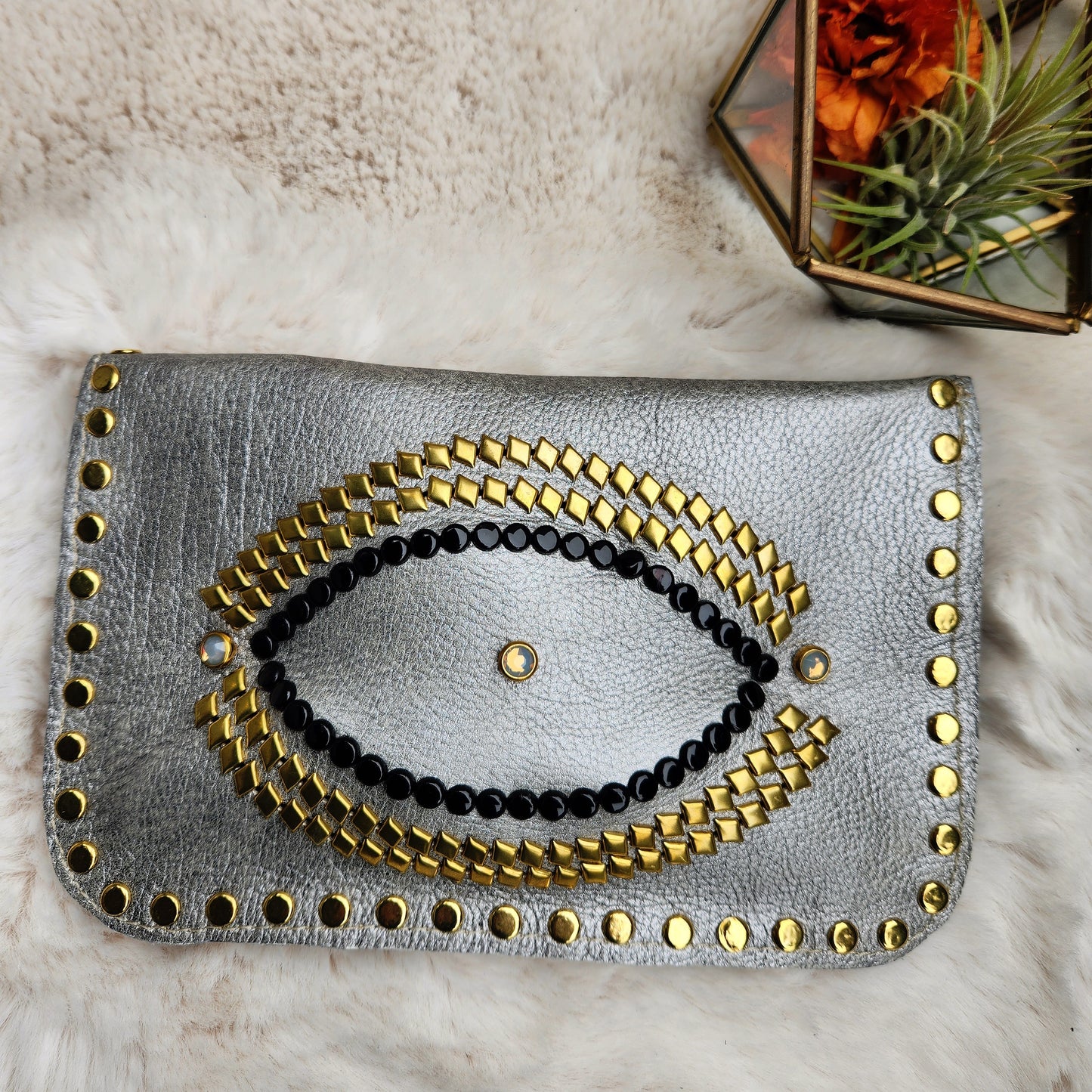 Handcrafted Pewter Embellished Wallet