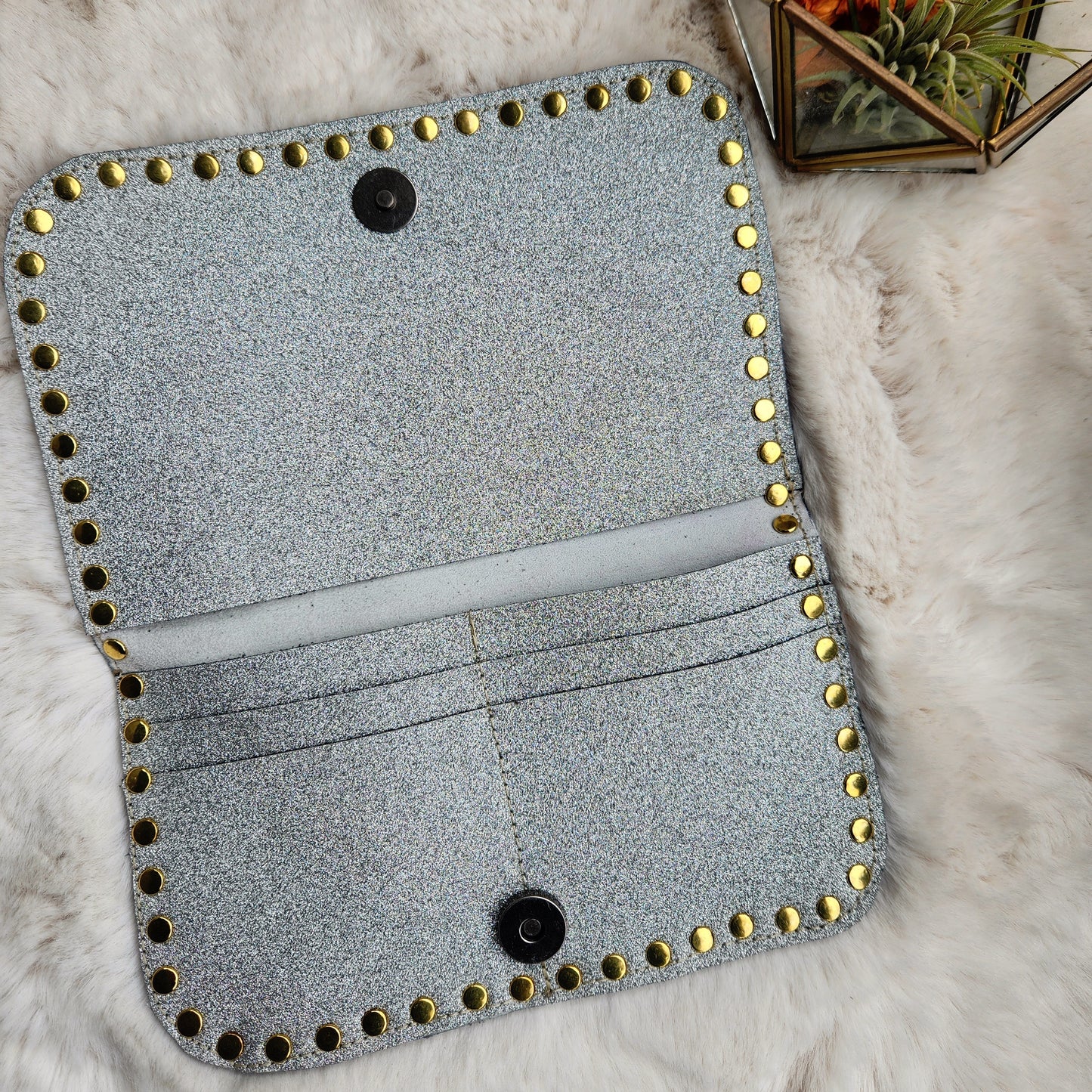 Handcrafted Pewter Embellished Wallet