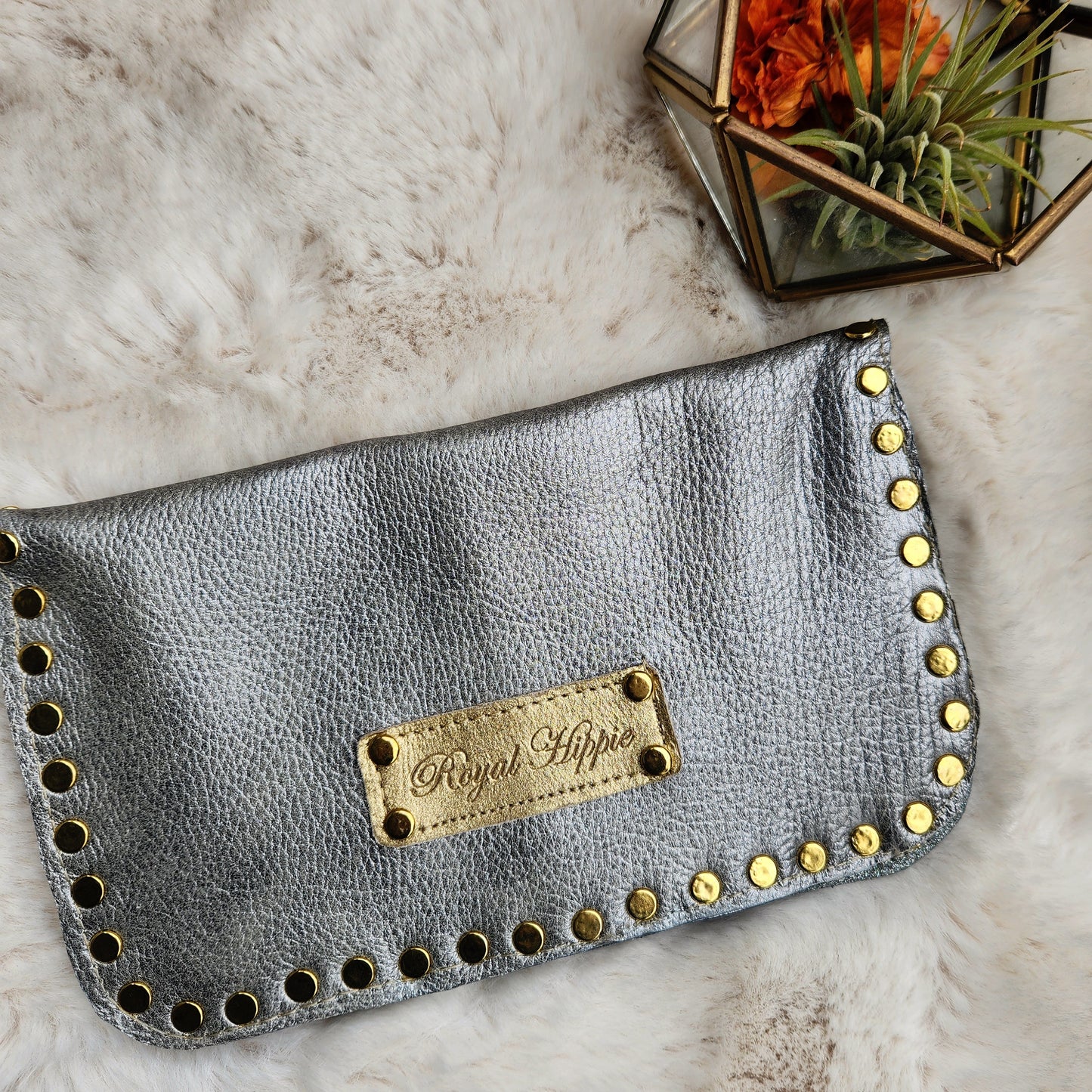 Handcrafted Pewter Embellished Wallet