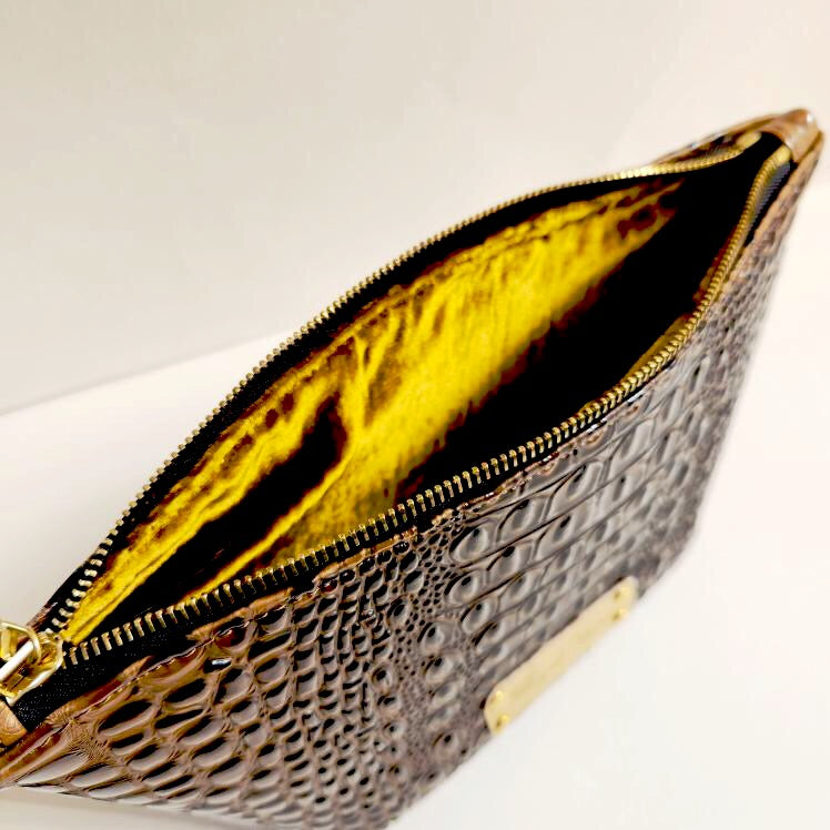 Mocha Faux Croc Traveller Medium