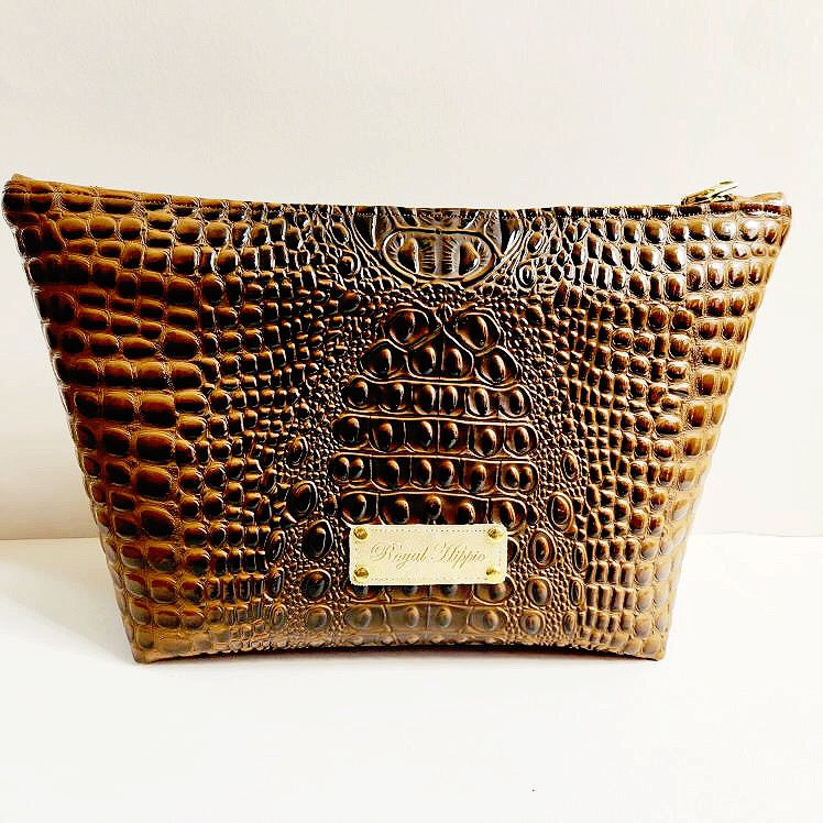 Mocha Faux Croc Traveller Large