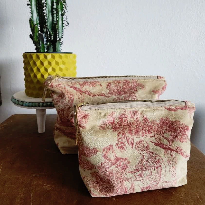 Ruby and Cream Velvet Traveller Medium