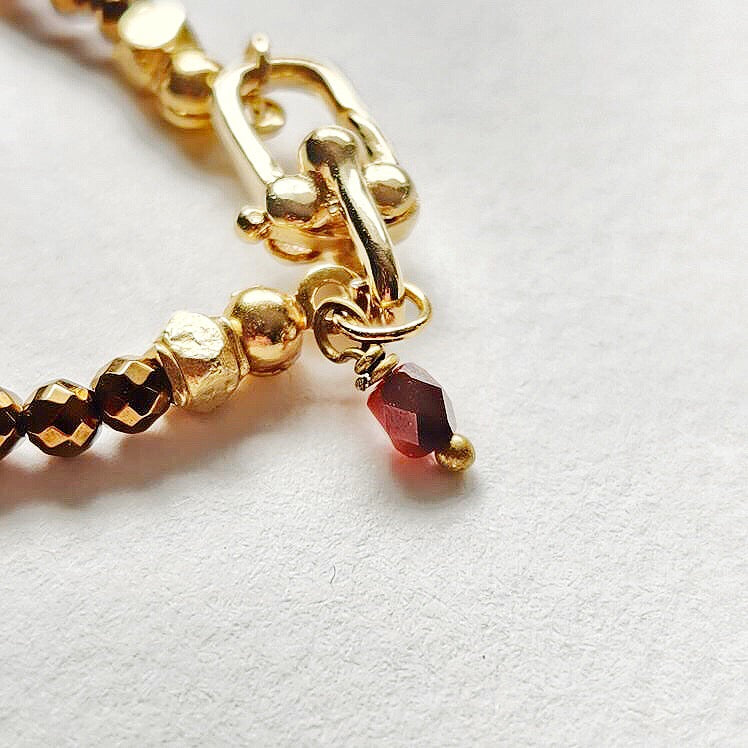 Raw Jade And Hematite Bracelet