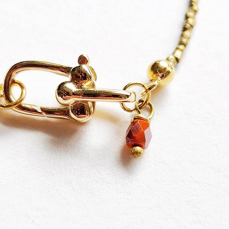 Ethiopian Bras and Orange Jasper Bracelet