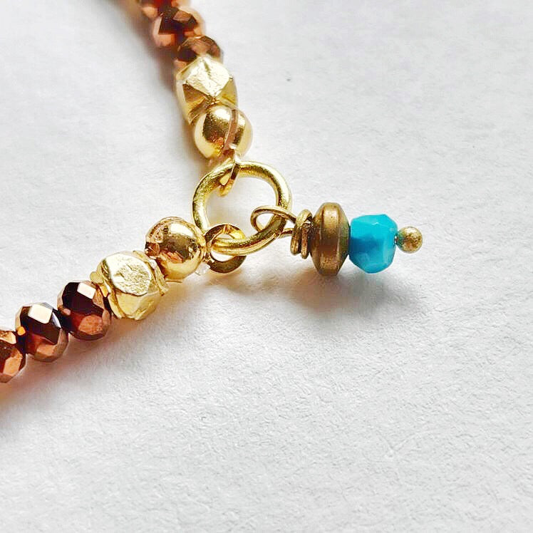 Natural Black Tourmaline with Turquoise