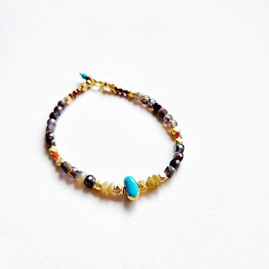 Natural Black Tourmaline with Turquoise