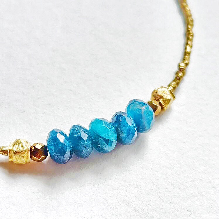 Ethiopian Bras Blue Apatite  Bracelet