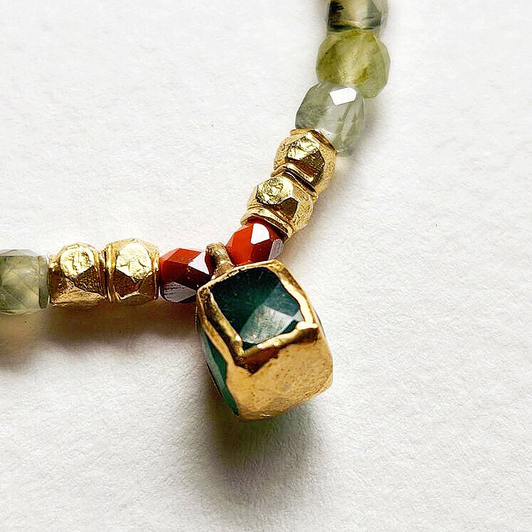 Natural Apatite with Emerald Bracelet