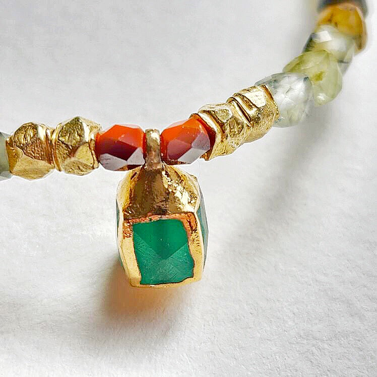 Natural Apatite with Emerald Bracelet