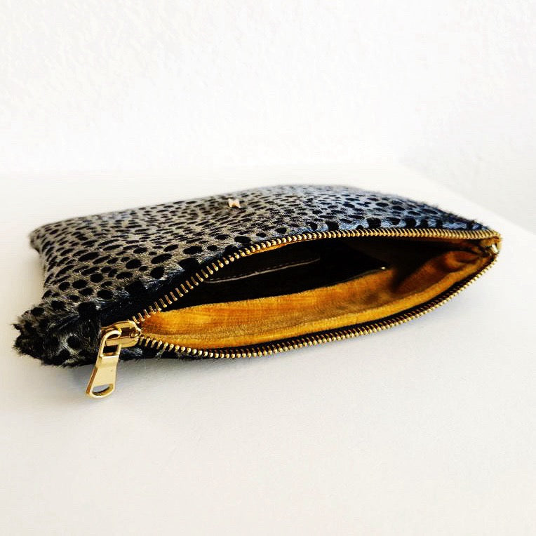 Pewter Cheetah Bolt Pouch