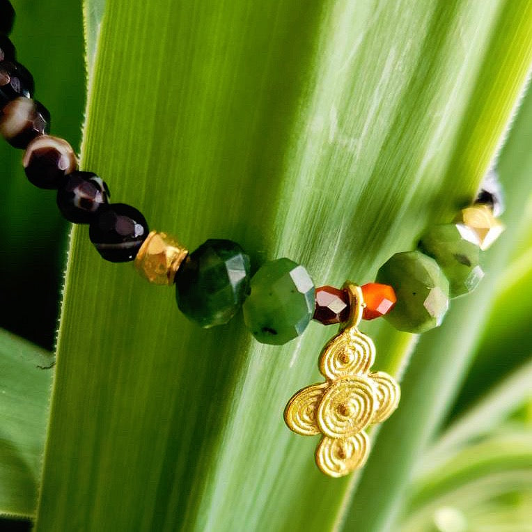 22kt Gold Overlay Jasper Bracelet