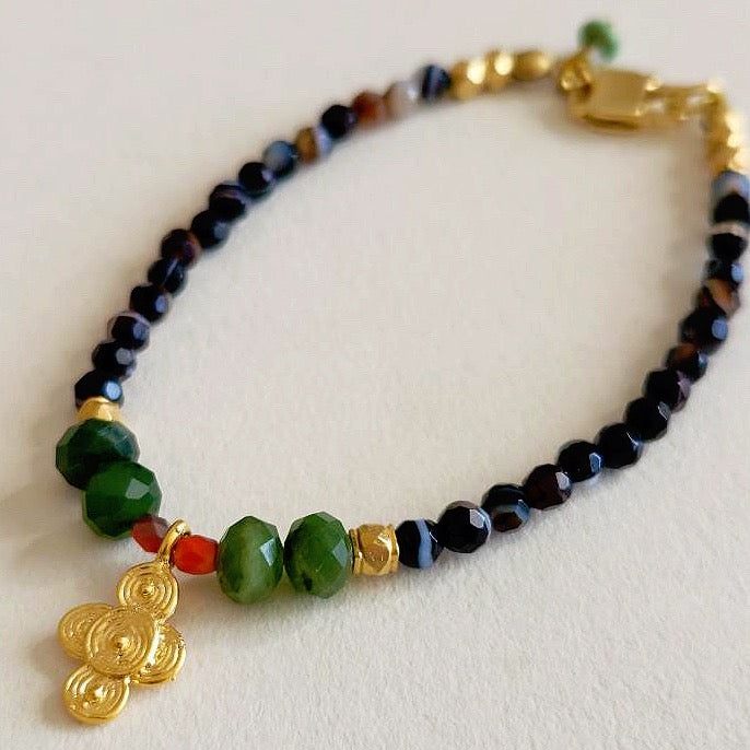 22kt Gold Overlay Jasper Bracelet