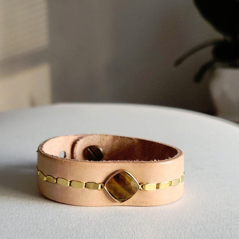 Natural Buff Tiger Eye Cuff