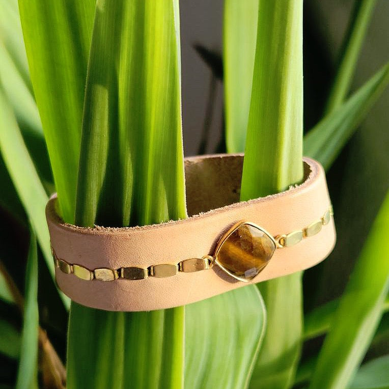 Natural Buff Tiger Eye Cuff