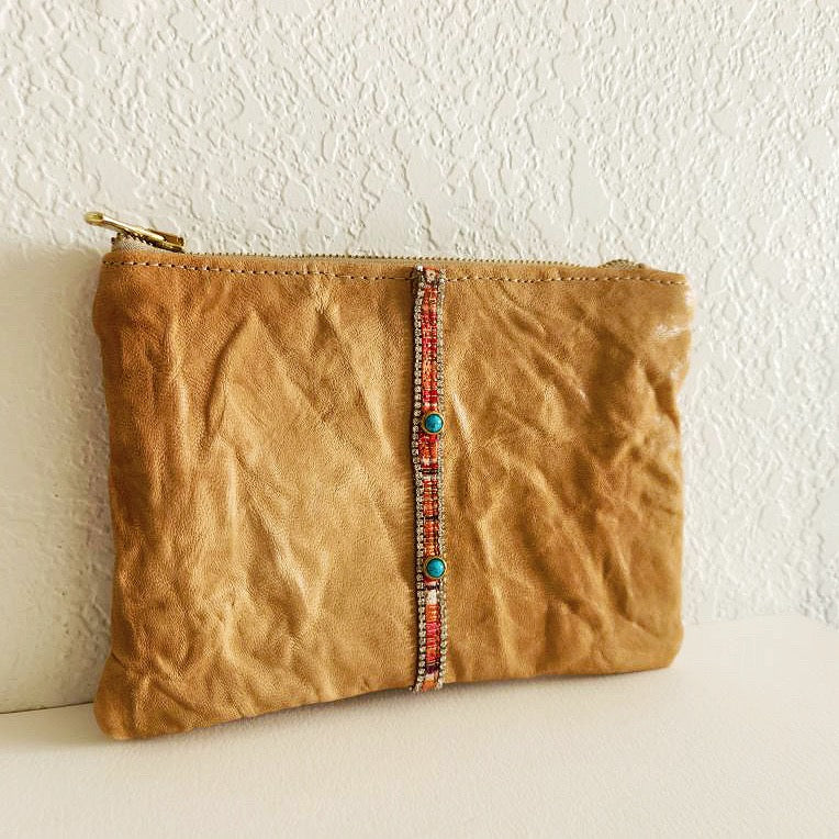 Biege Wrinkle Italian Leather