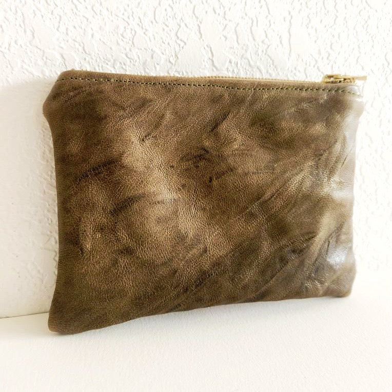 Olive Wrinkle Italian Leather