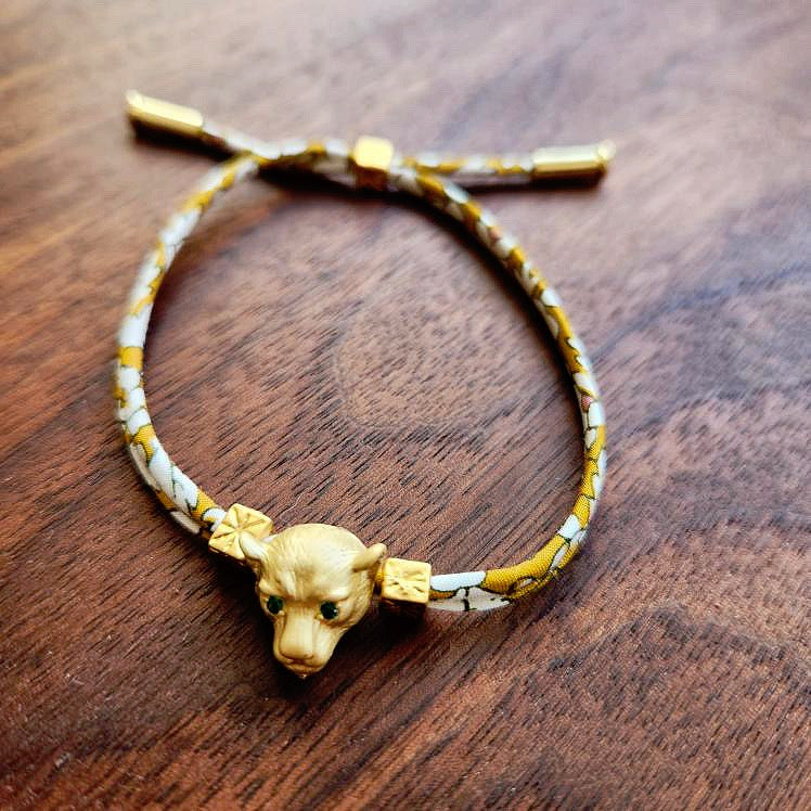 Mustard Leopard Adjustable Bracelet