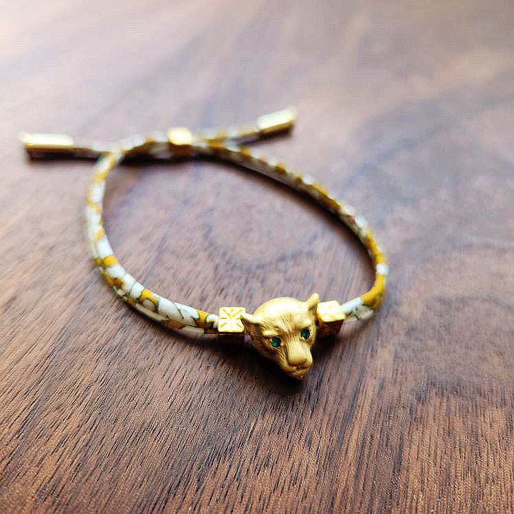Mustard Leopard Adjustable Bracelet