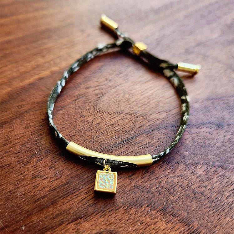 Druzy and Olive Adjustable Bracelet