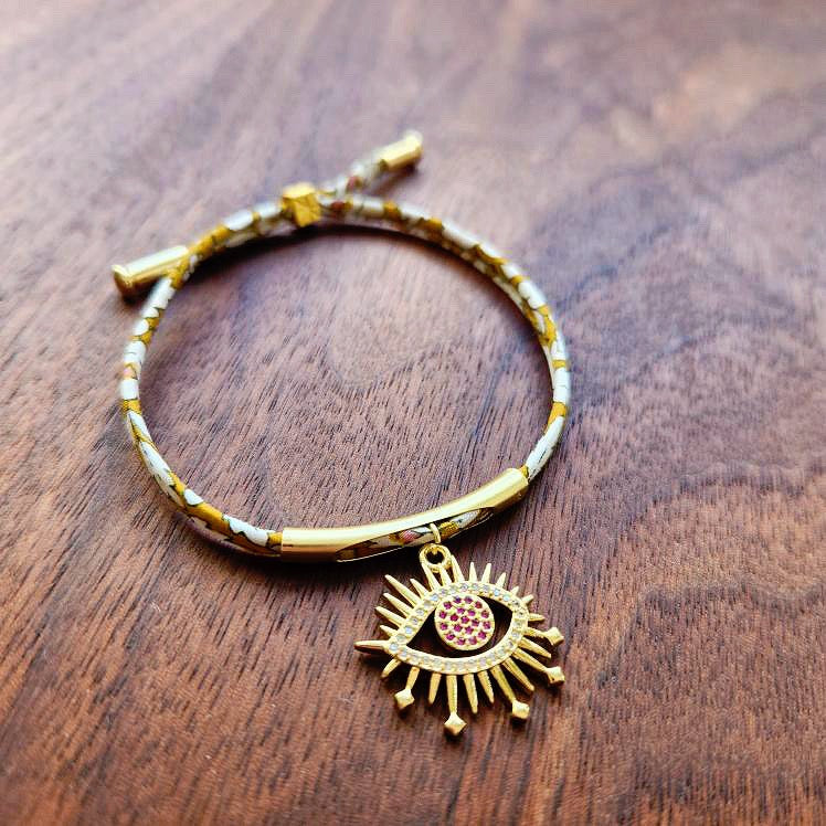 Mustard GoodEye Rhinestone Bracelet