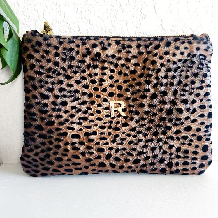 Handcrafted Tuscany Italian Leather "R" Pouch