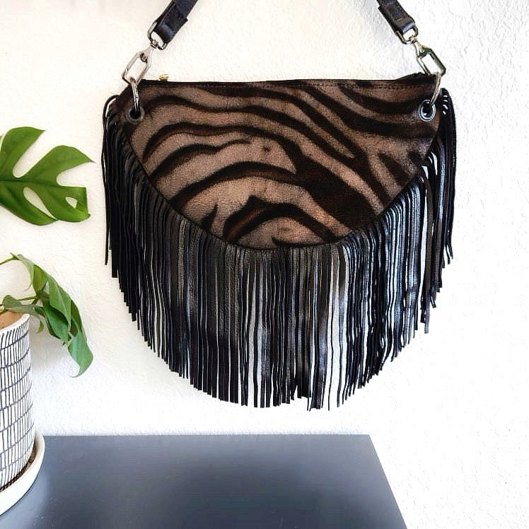 Zebra Moon Shoulder Bag