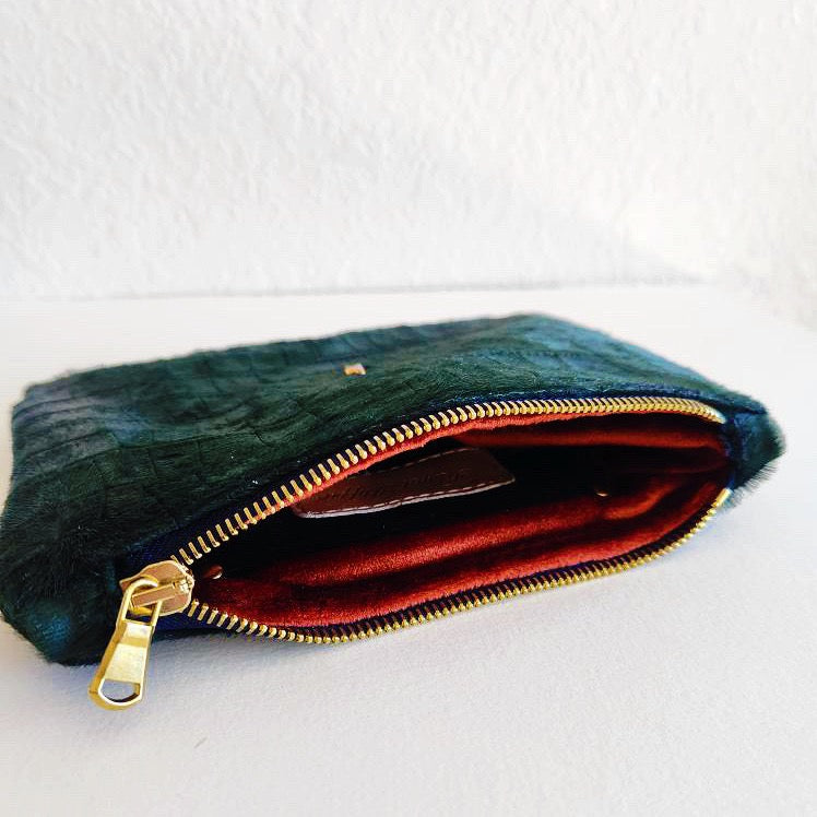 Emerald Hair-On Bolt Pouch