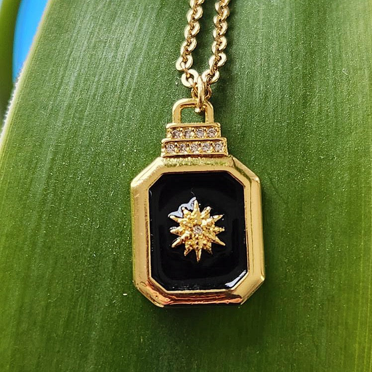 Vintage Inspired Rhinestone Celestial Necklace