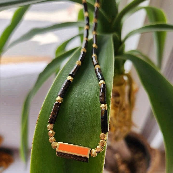 Mocha Jasper Message Necklace