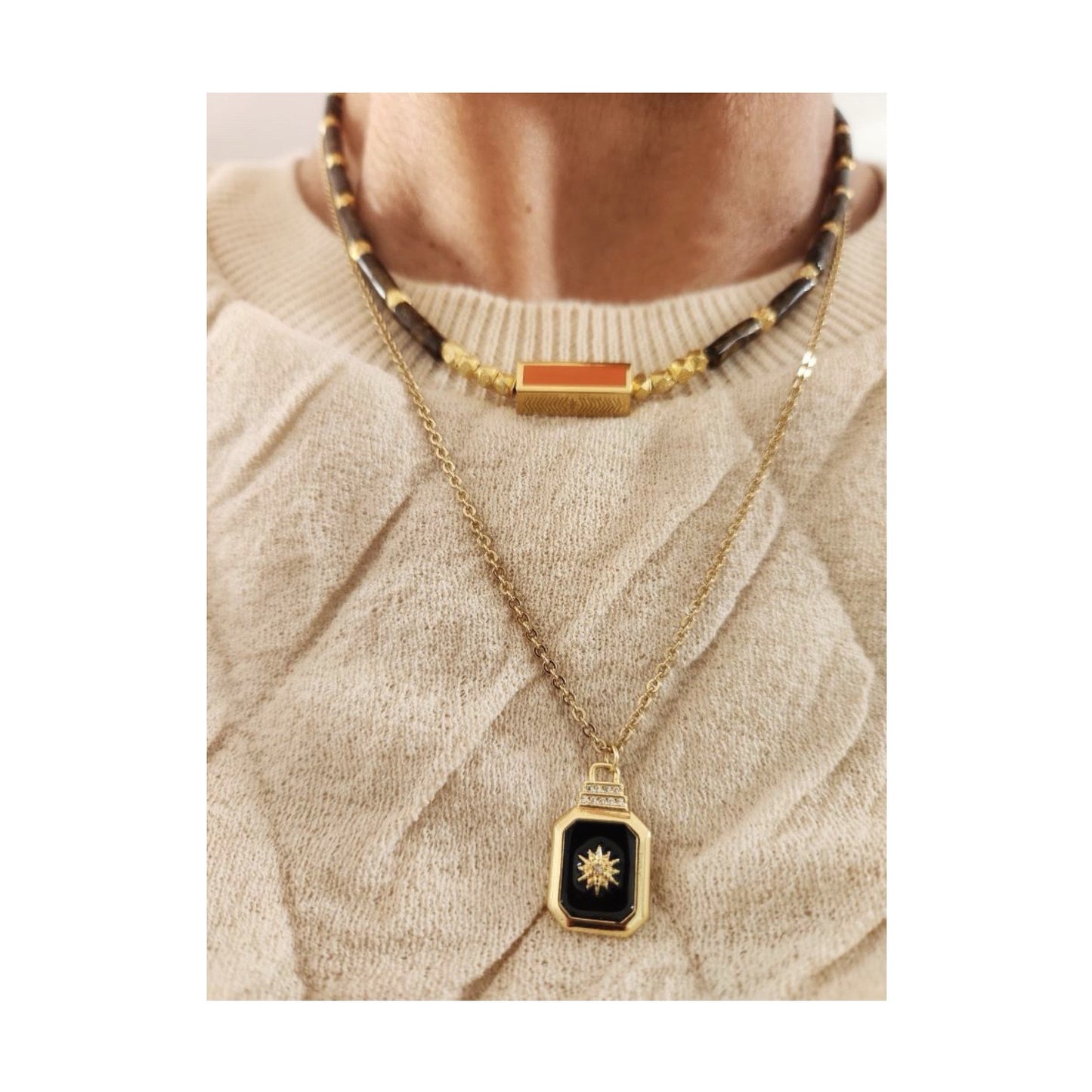 Mocha Jasper Message Necklace