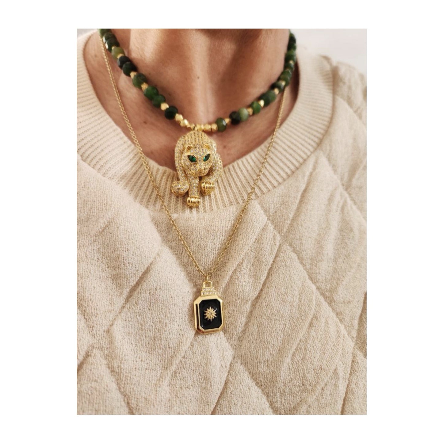 Vintage Inspired Rhinestone Celestial Necklace