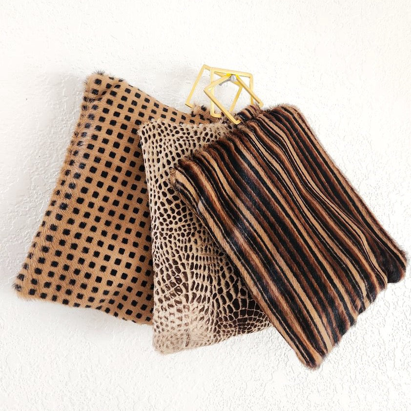 Cream Italian Leather Pouch