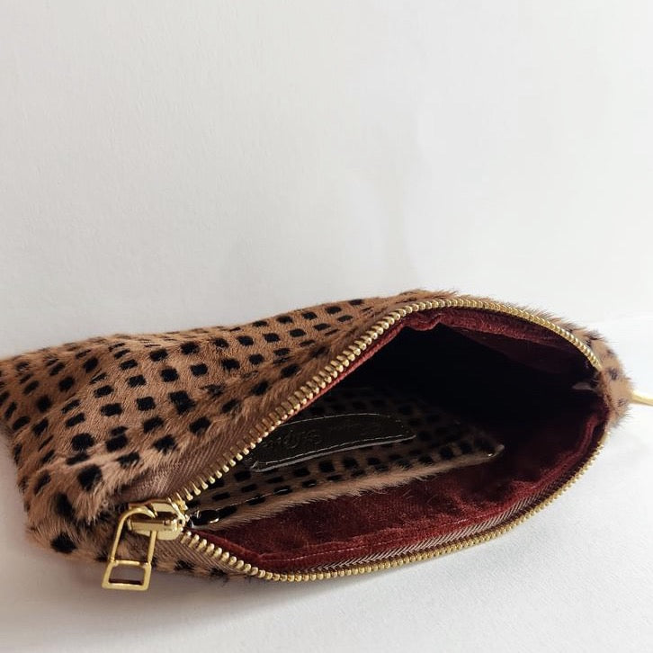 Camel Italian Leather Pouch