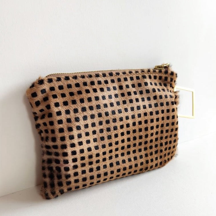 Camel Italian Leather Pouch