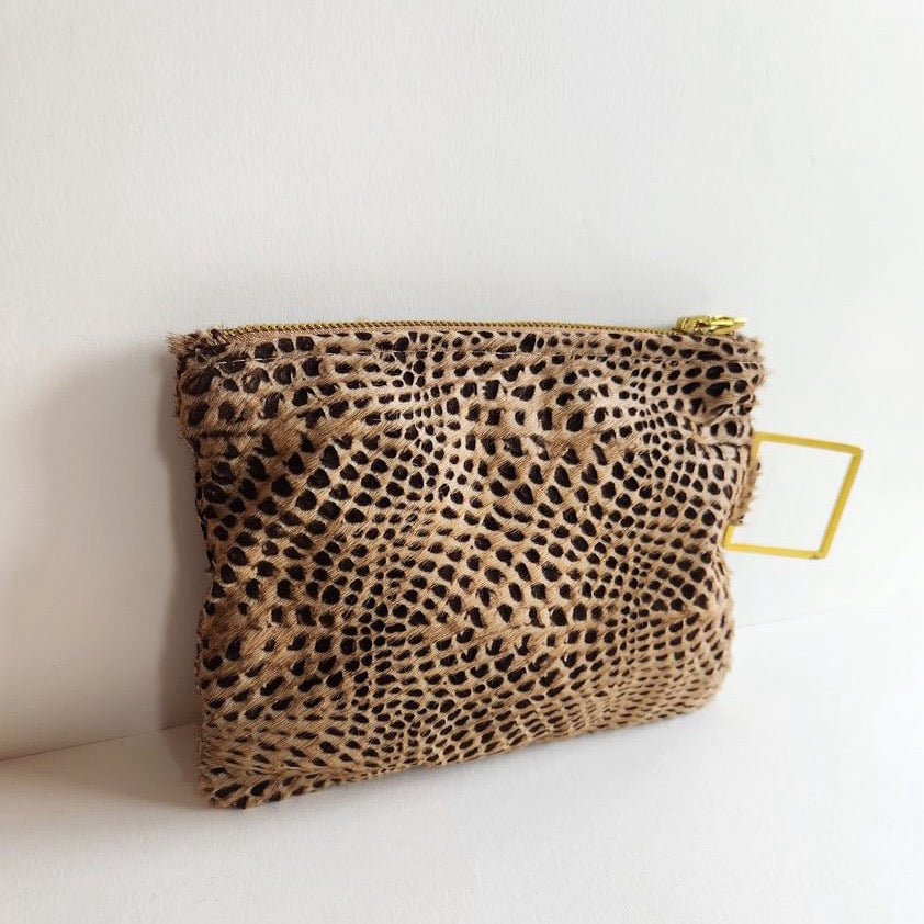 Cream Italian Leather Pouch