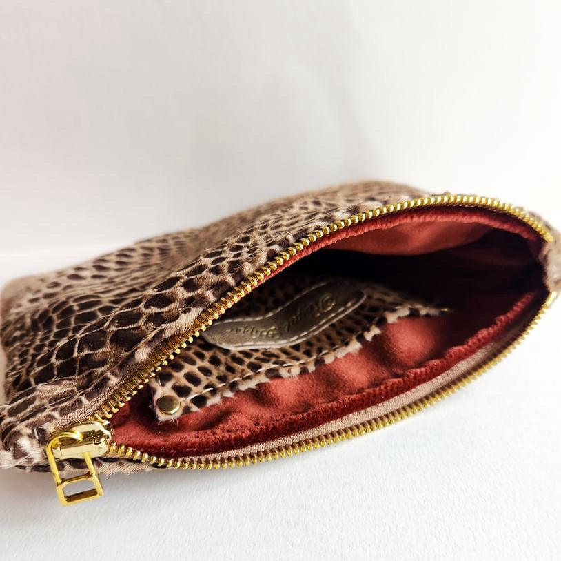 Cream Italian Leather Pouch