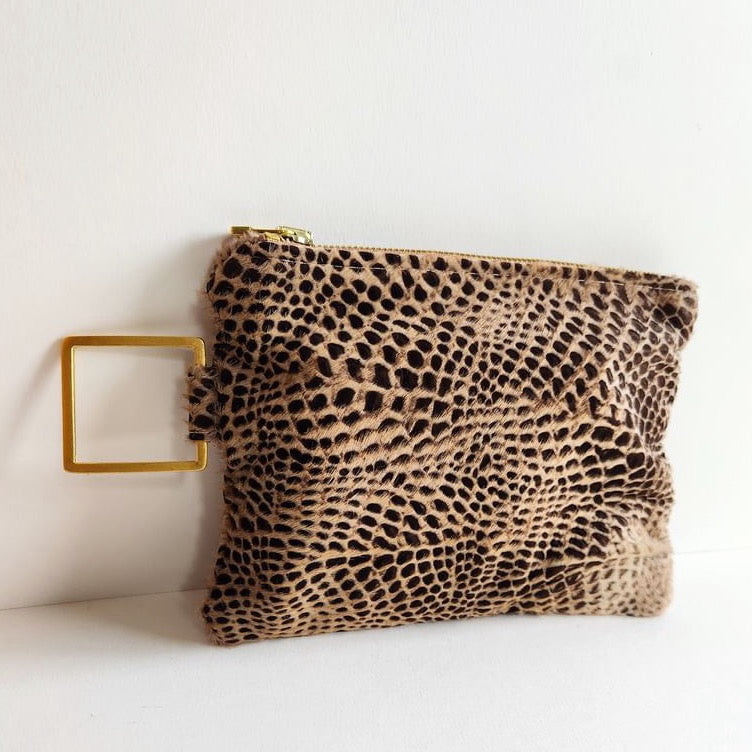 Cream Italian Leather Pouch