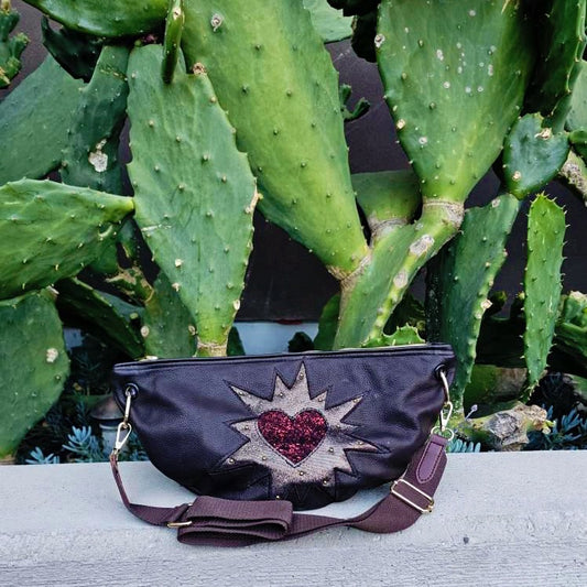 Large Chocolate Heart Sling Crossbody Bag