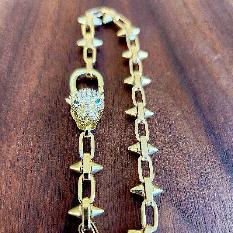 Sterling Gold Overlay Pave Bracelet