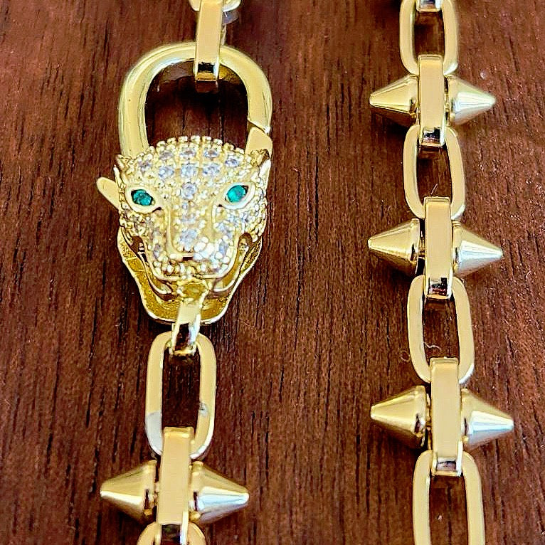 Sterling Gold Overlay Pave Bracelet