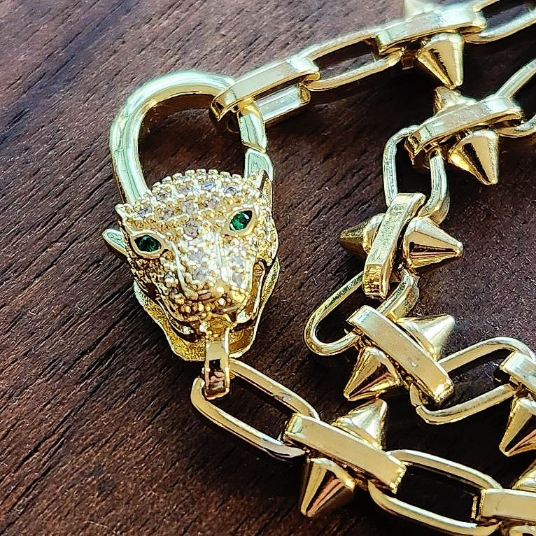 Sterling Gold Overlay Pave Bracelet